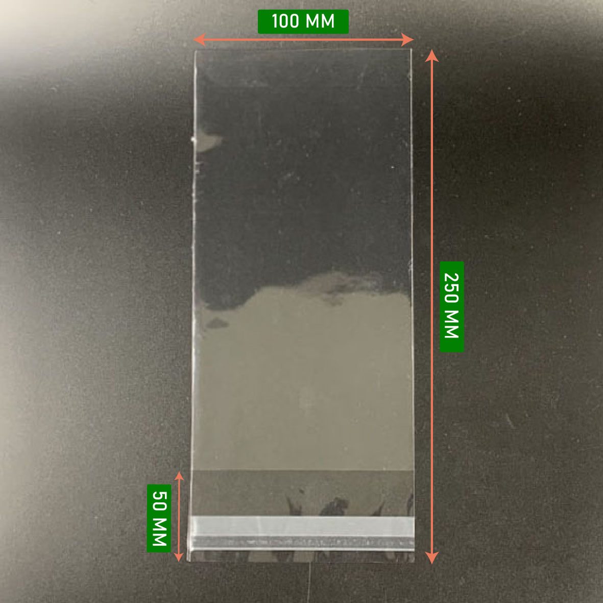 opp clear bag with gum 4x8 inch